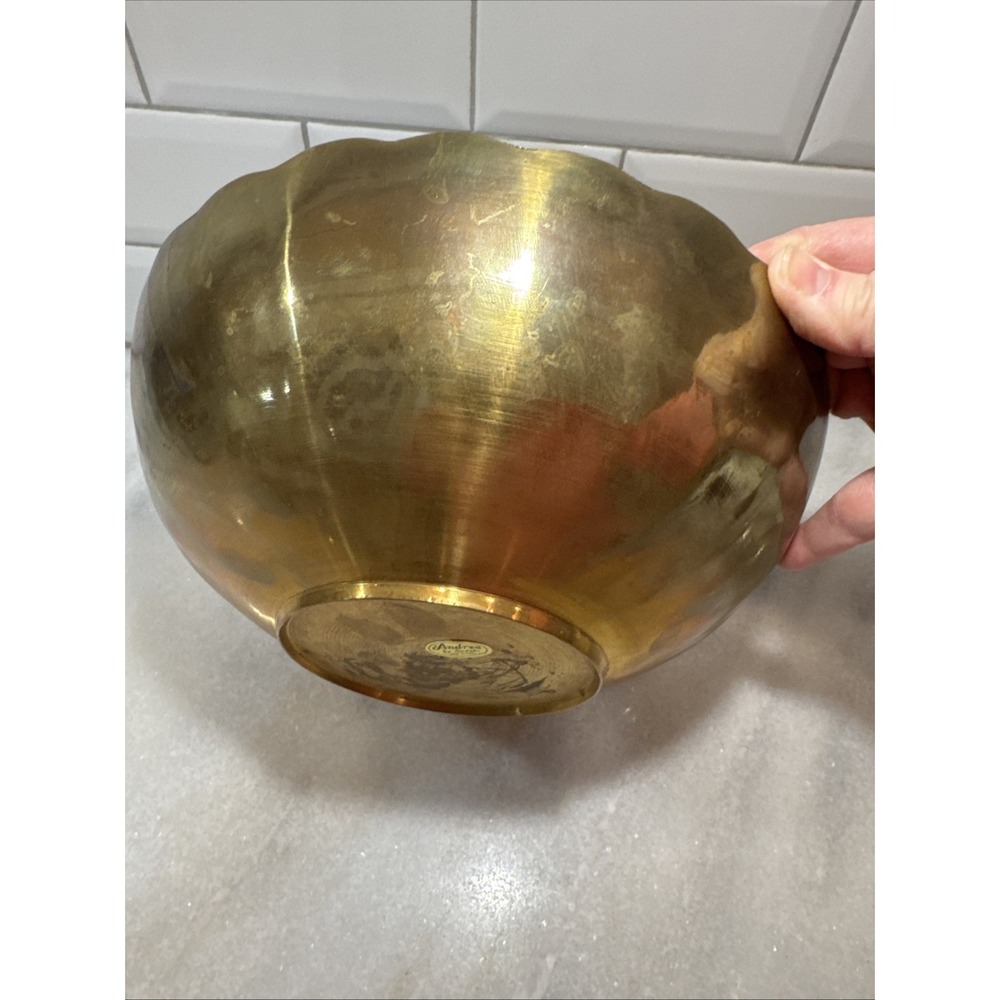 Andrea By Sadek Solid Brass Bowl OLA0052 - Picture 7 of 13